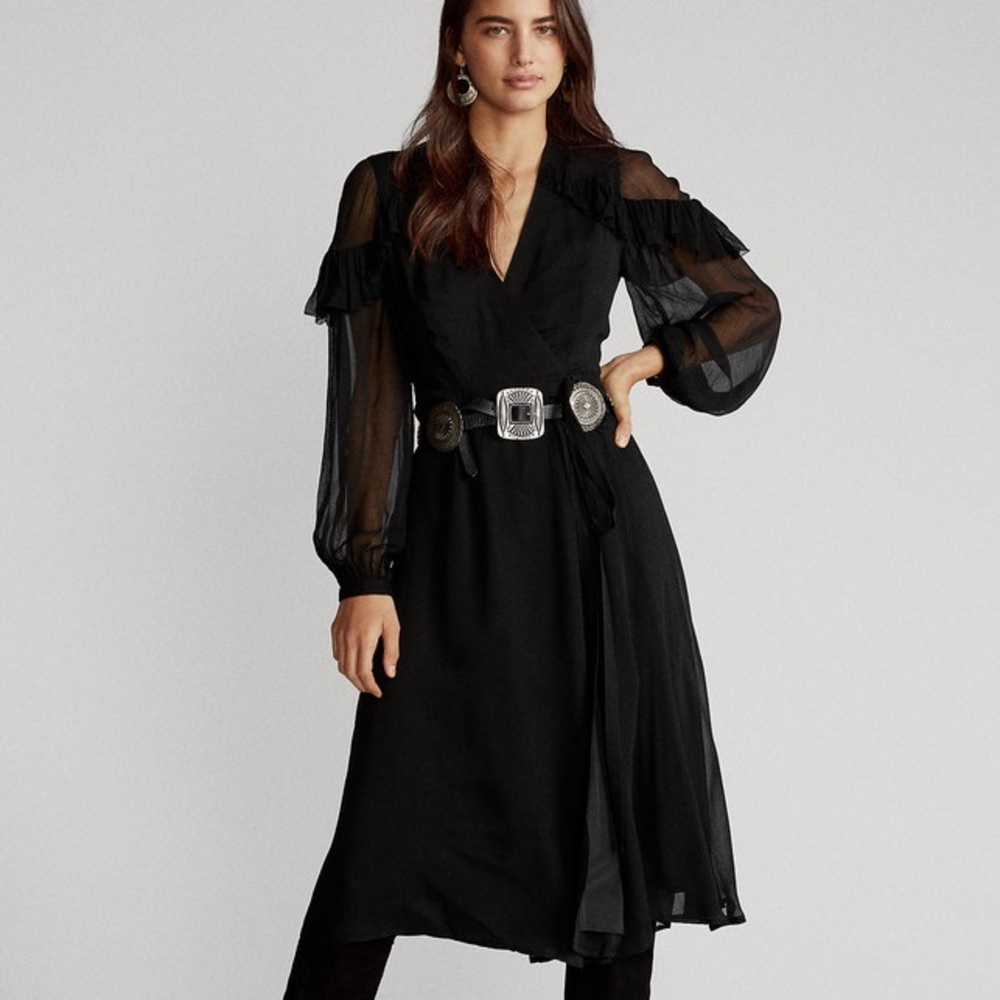 POLO Ralph Lauren Ruffle Trim Wrap Dress Size 2 Brand new never worn